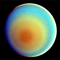 Voyager 2 false color image revealing cloud details